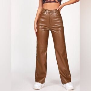 Brown Leather Women's Pants